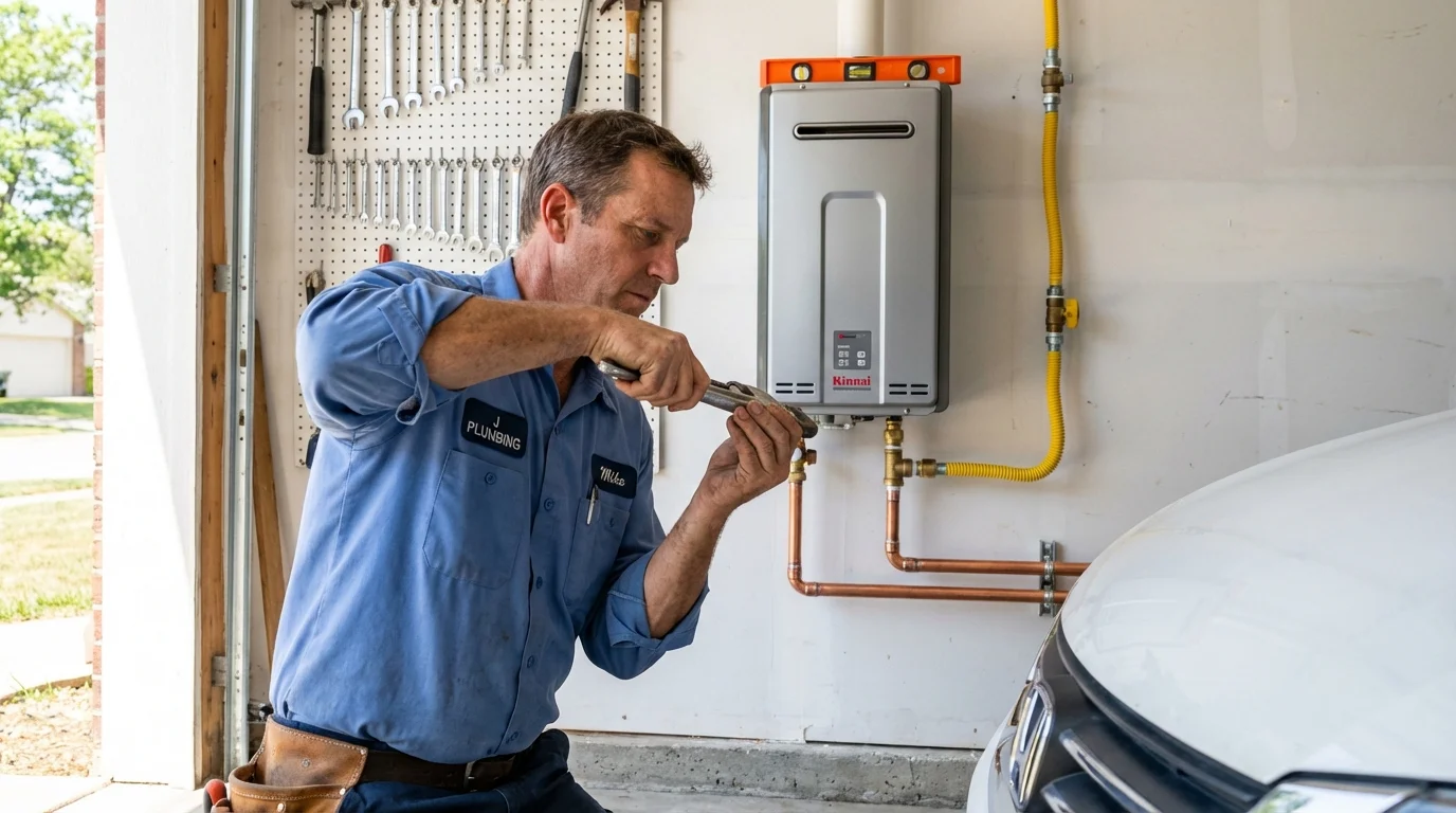Tankless water heater installation by a Johns Plumbing LLC plumber in Meredosia
